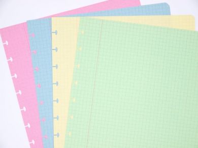 Coloured paper refills for disc-bound notebooks